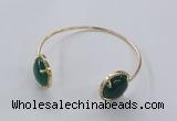 CGB857 15mm flat round agate gemstone bangles wholesale