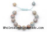 CGB8580 12mm round serpentine jasper adjustable macrame bracelets