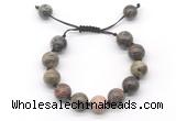 CGB8607 12mm round ocean agate adjustable macrame bracelets