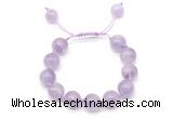 CGB8618 12mm round lavender amethyst adjustable macrame bracelets