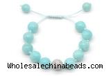 CGB8642 12mm round amazonite adjustable macrame bracelets