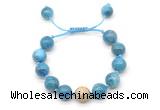 CGB8643 12mm round apatite adjustable macrame bracelets