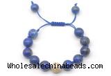 CGB8644 12mm round lapis lazuli adjustable macrame bracelets