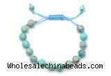 CGB8671 8mm,10mm round blue sea sediment jasper adjustable macrame bracelets