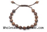 CGB8683 8mm,10mm round elephant skin jasper adjustable macrame bracelets