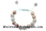 CGB8689 8mm,10mm round serpentine jasper adjustable macrame bracelets