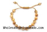 CGB8725 8mm,10mm round golden tiger eye adjustable macrame bracelets