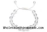 CGB8740 8mm,10mm round white crystal adjustable macrame bracelets