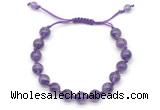 CGB8748 8mm,10mm round amethyst adjustable macrame bracelets