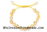 CGB8751 8mm,10mm round citrine adjustable macrame bracelets