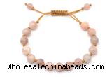 CGB8752 8mm,10mm round sunstone adjustable macrame bracelets