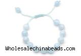 CGB8758 8mm,10mm round aquamarine adjustable macrame bracelets