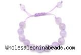 CGB8759 8mm,10mm round lavender amethyst adjustable macrame bracelets