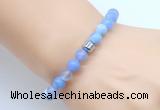 CGB8831 8mm, 10mm blue agate & drum hematite power beads bracelets