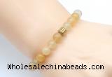 CGB8835 8mm, 10mm yellow aventurine & drum hematite power beads bracelets