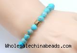 CGB8842 8mm, 10mm blue sea sediment jasper & drum hematite power beads bracelets