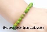 CGB8843 8mm, 10mm green sea sediment jasper & drum hematite power beads bracelets