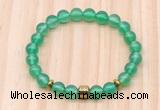 CGB8862 8mm, 10mm green agate, drum & rondelle hematite beaded bracelets