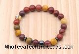 CGB8875 8mm, 10mm mookaite, drum & rondelle hematite beaded bracelets