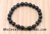 CGB8881 8mm, 10mm golden obsidian, drum & rondelle hematite beaded bracelets