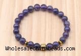 CGB8884 8mm, 10mm amethyst, drum & rondelle hematite beaded bracelets