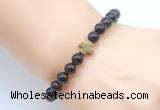 CGB8913 8mm, 10mm smoky quartz & cross hematite power beads bracelets