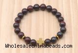 CGB8928 8mm, 10mm brecciated jasper, cross & rondelle hematite beaded bracelets