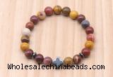 CGB8935 8mm, 10mm mookaite, cross & rondelle hematite beaded bracelets