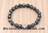 CGB8938 8mm, 10mm grey opal, cross & rondelle hematite beaded bracelets