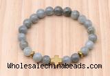 CGB8939 8mm, 10mm labradorite, cross & rondelle hematite beaded bracelets