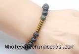 CGB8961 8mm, 10mm dragon blood jasper & rondelle hematite beaded bracelets