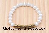 CGB8980 8mm, 10mm tibetan agate & drum hematite beaded bracelets