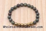 CGB8991 8mm, 10mm dragon blood jasper & drum hematite beaded bracelets