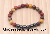 CGB8995 8mm, 10mm mookaite & drum hematite beaded bracelets