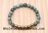 CGB8997 8mm, 10mm African turquoise & drum hematite beaded bracelets