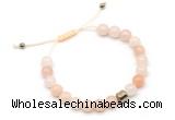 CGB9024 8mm, 10mm pink aventurine & drum hematite adjustable bracelets