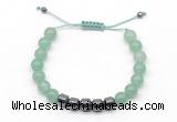 CGB9063 8mm, 10mm green aventurine & drum hematite adjustable bracelets