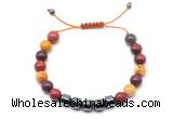 CGB9075 8mm, 10mm mookaite & drum hematite adjustable bracelets