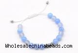 CGB9101 8mm, 10mm blue agate & rondelle hematite adjustable bracelets