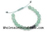 CGB9103 8mm, 10mm green aventurine & rondelle hematite adjustable bracelets