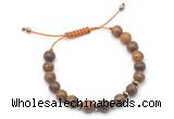 CGB9109 8mm, 10mm elephant skin jasper & rondelle hematite adjustable bracelets