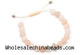 CGB9144 8mm, 10mm pink aventurine & cross hematite adjustable bracelets