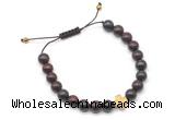 CGB9148 8mm, 10mm brecciated jasper & cross hematite adjustable bracelets