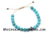 CGB9166 8mm, 10mm turquoise & cross hematite adjustable bracelets