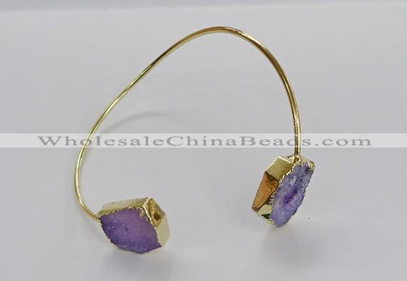 CGB919 13*18mm - 15*20mm freeform druzy agate gemstone bangles