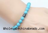 CGB9237 8mm, 10mm blue howlite & drum hematite power beads bracelets