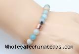 CGB9238 8mm, 10mm amazonite & drum hematite power beads bracelets