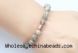 CGB9240 8mm, 10mm feldspar & drum hematite power beads bracelets