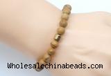 CGB9246 8mm, 10mm wooden jasper & drum hematite power beads bracelets