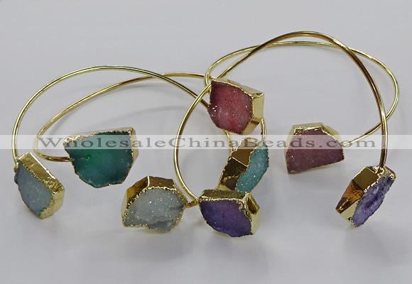 CGB925 13*18mm - 15*20mm freeform druzy agate gemstone bangles